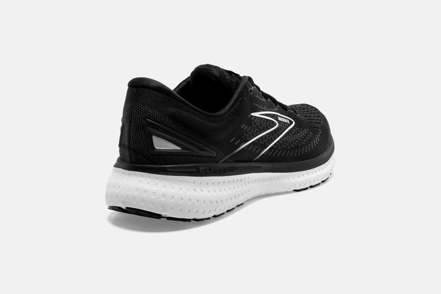 Brooks Glycerin 19 Road Running Shoes Womens Black/White 859016-JCB